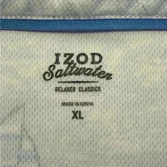 Izod Saltwater Relaxed Classics Fishing Hawaiian Polo Mens Short Sleeve Size XL - Picture 5 of 10